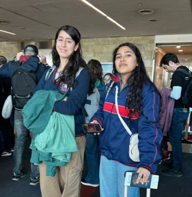 Two students ready for departure